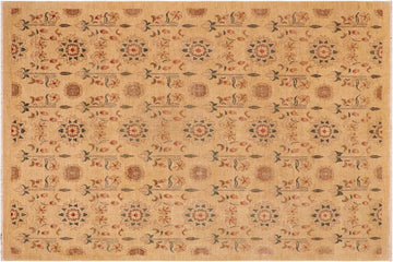 handmade Transitional Kafkaz Chobi Ziegler Tan Brown Hand Knotted RECTANGLE 100% WOOL area rug 9 x 12